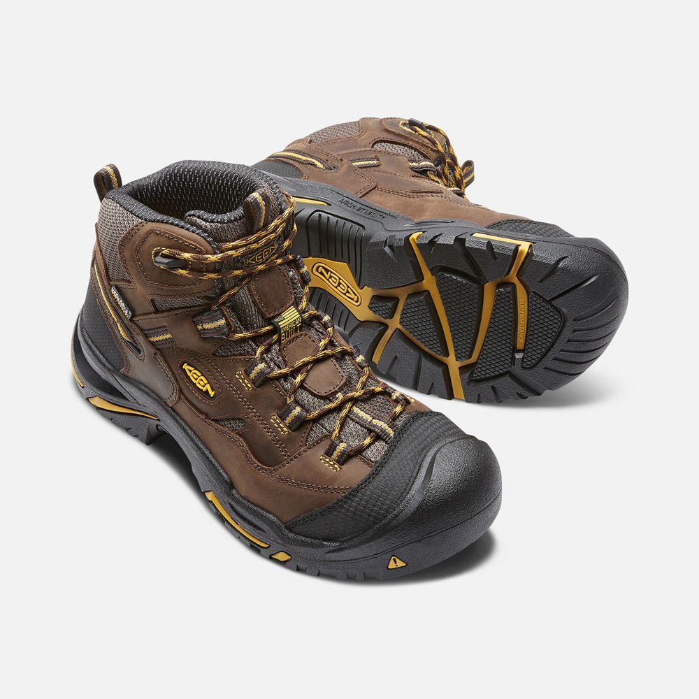 Keen Trekking Bot Erkek Kahverengi - Braddock Waterproof Mid (Steel Toe) - Türkiye MEVK71542